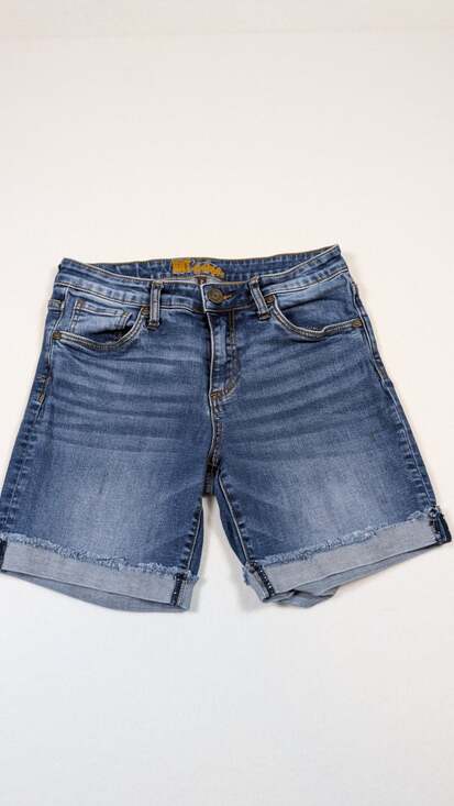 Kut from the Kloth Pants - KUT from the Kloth Katy Boyfriend Denim Shorts Medium Wash Cuffed Raw Hem Size 2
